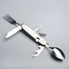 Набор туриста 4в1: нож, вилка, ложка, открывалка микс - фото 8212052