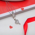Кулон "Сердце" с каплей, двойная цепочка, цвет белый в серебре, 45 см - Фото 1