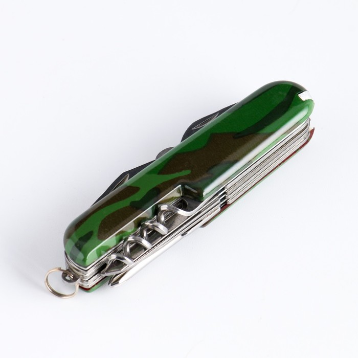 Нож швейцарский Камуфляж зеленый 12в1 - фото 1906758344