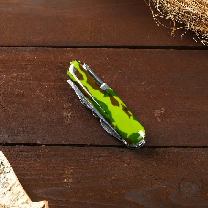 Нож швейцарский Камуфляж зеленый 12в1 - фото 1906758347