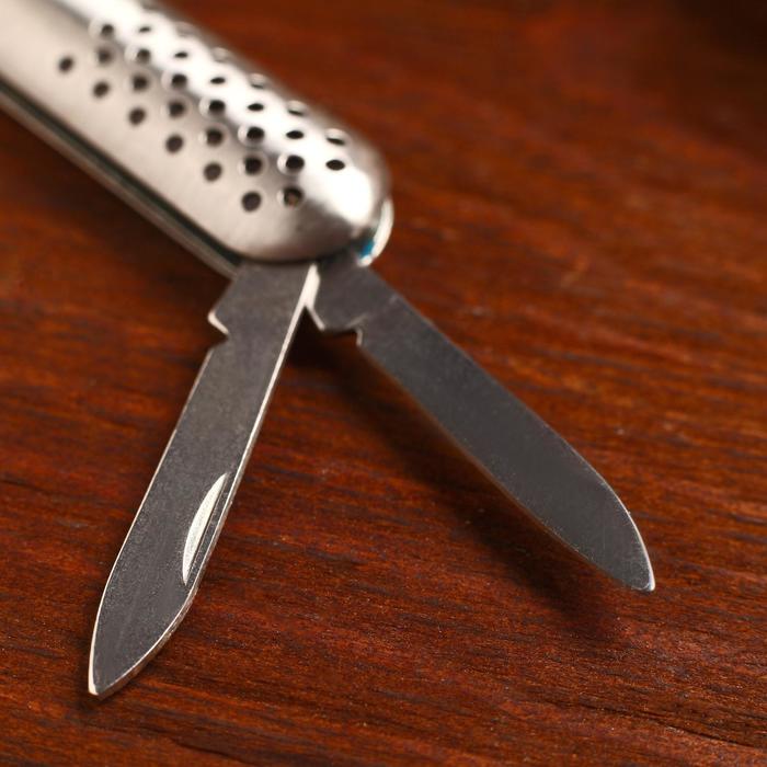 Нож складной "Коми"  3в1, рукоять металлик - фото 1906758351