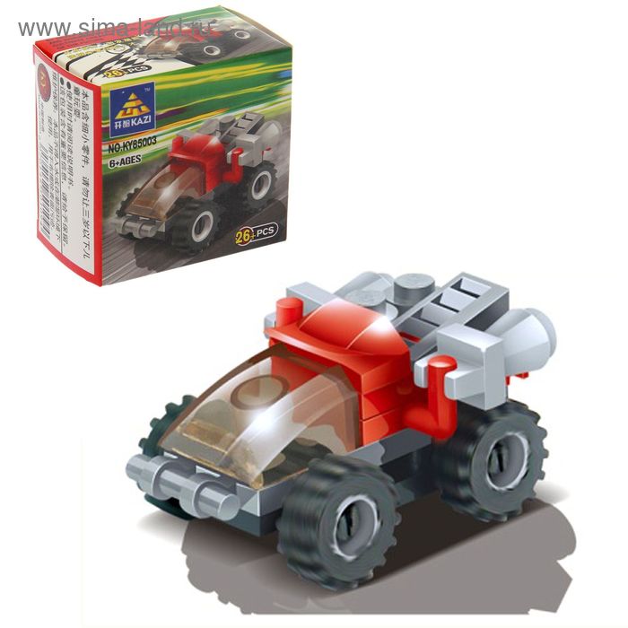 Конструктор гоночная машина KAZI Гонка, 26 деталей, 5+ - Фото 1