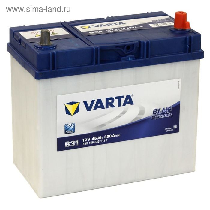 Автомобильный аккумулятор Varta 45 Ач, обратная полярность т/кл Blue Dynamic 545 155 033 - Фото 1