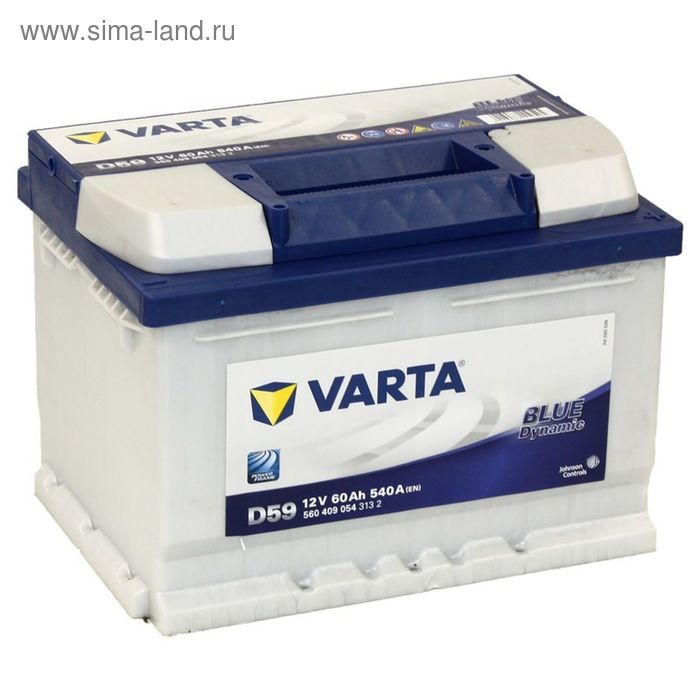 Автомобильный аккумулятор Varta 60 Ач, обратная полярность Blue Dynamic 560 409 054 - Фото 1