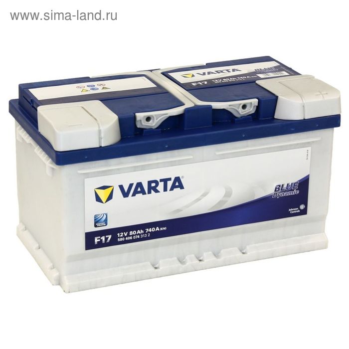 Автомобильный аккумулятор Varta 80 Ач, обратная полярность Blue Dynamic 580 406 074, низкий - Фото 1