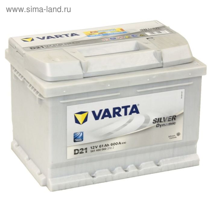 Аккумуляторная батарея Varta 61 Ач, обратная полярность Silver Dynamic 561 400 060 - Фото 1