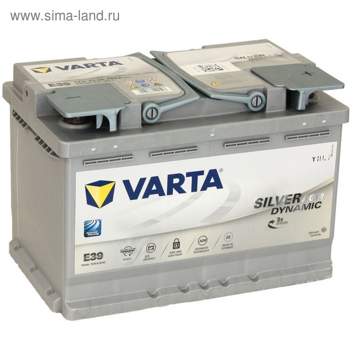 Аккумуляторная батарея Varta 70 Ач, обратная полярность Silver Dynamic AGM 570 901 076 - Фото 1