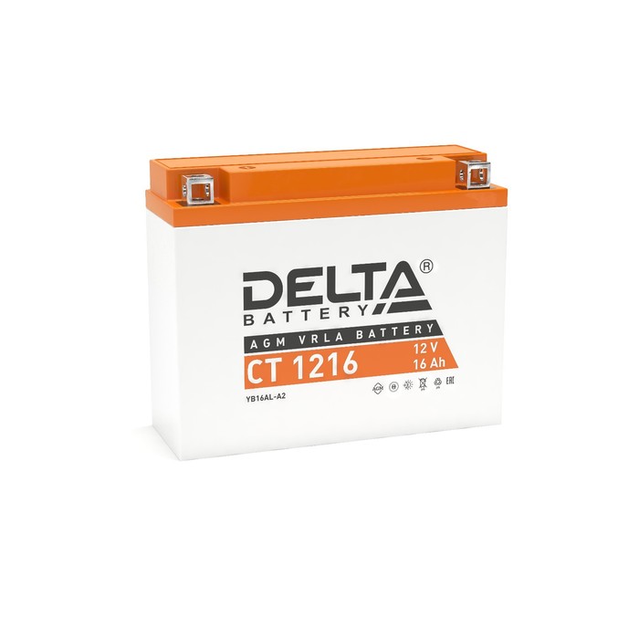 Аккумуляторная батарея Delta СТ1216 (YB16AL-A2) 12 В, 16 Ач обратная (- +) - Фото 1