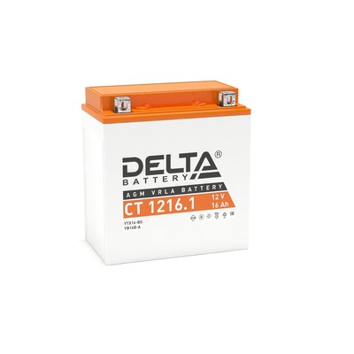 Аккумуляторная батарея Delta СТ1216.1 (YTX16-BS, YB16B-A) 12 В, 16 Ач прямая (+ -)