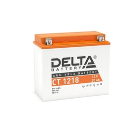 Аккумуляторная батарея Delta СТ1218 (YTX20-BS, YTX20H, YB16-B-CX, YB16-B, YB18-A) 12 В, 20 Ач прямая (+ -)