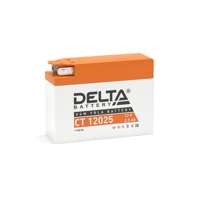 Аккумуляторная батарея Delta СТ12025 (YT4B-BS) 12 В, 2.5 Ач боковая (обратная) - Фото 1