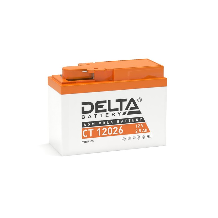 Аккумуляторная батарея Delta СТ12026 (YTR4A-BS) 12 В, 2.5 Ач боковая (обратная) - Фото 1