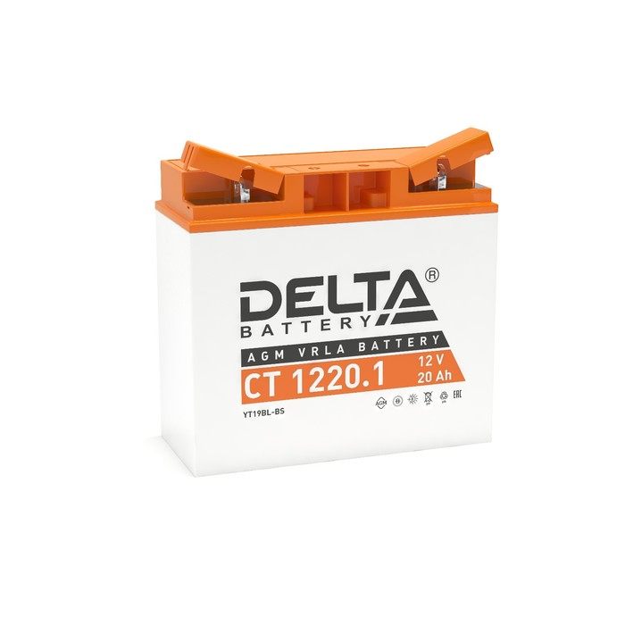 Аккумуляторная батарея Delta СТ1220.1 (YT19BL-BS) 12 В, 20 Ач обратная (- +) - Фото 1
