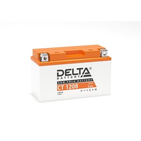 Аккумуляторная батарея Delta СТ1208 (YT7B-BS, YT7B-4, YT9B-BS) 12 В, 8 Ач прямая (+ -)