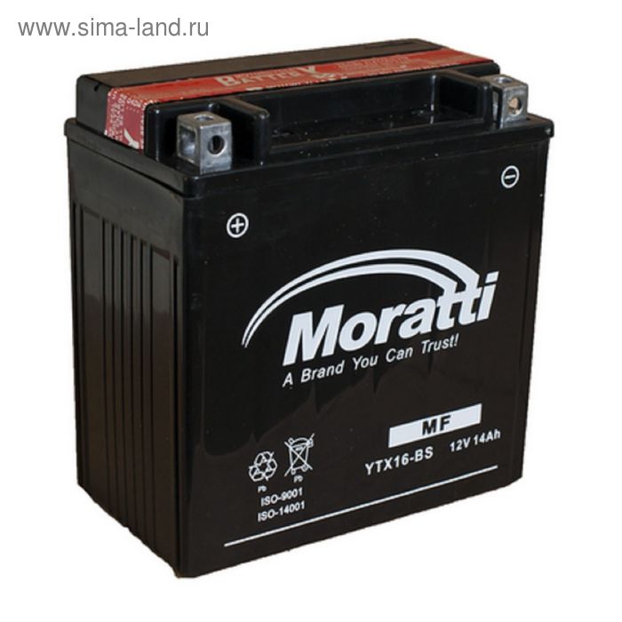 Аккумуляторная батарея Moratti 14 Ач YTX16-BS - Фото 1
