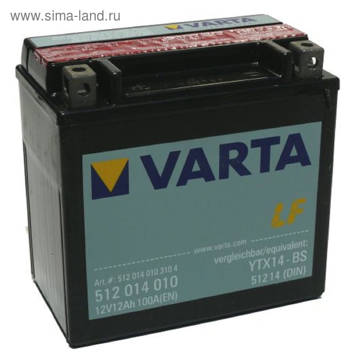 Аккумуляторная батарея Varta 12 Ач Moto AGM 512 014 010 (YTX14-BS) - Фото 1