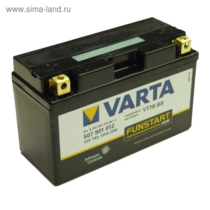 Аккумуляторная батарея Varta 7 Ач Moto AGM 507 901 012 (YT7B-BS) - Фото 1