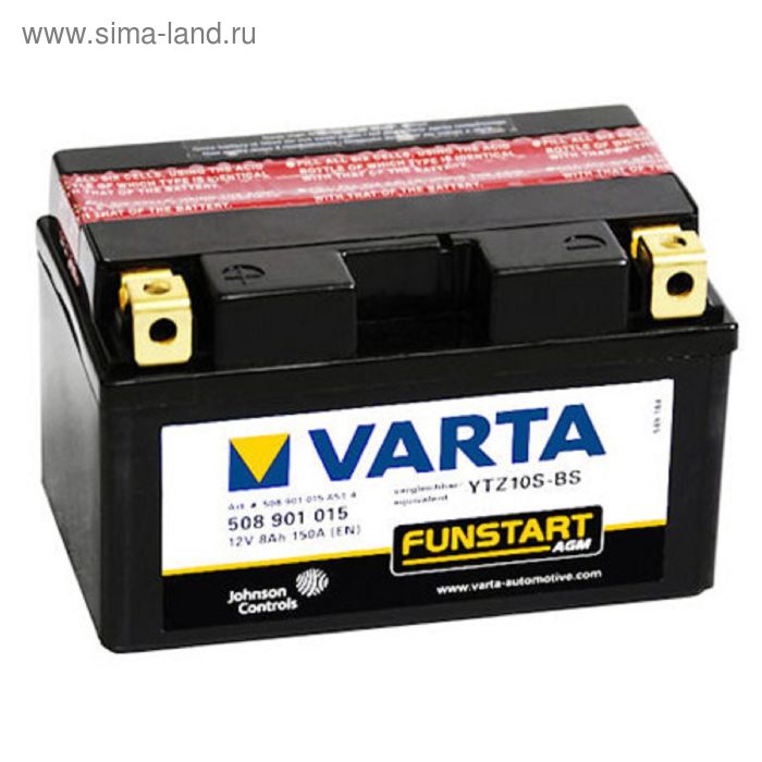 Аккумуляторная батарея Varta 8 Ач Moto AGM 508 901 015 (YTZ10S-BS) - Фото 1