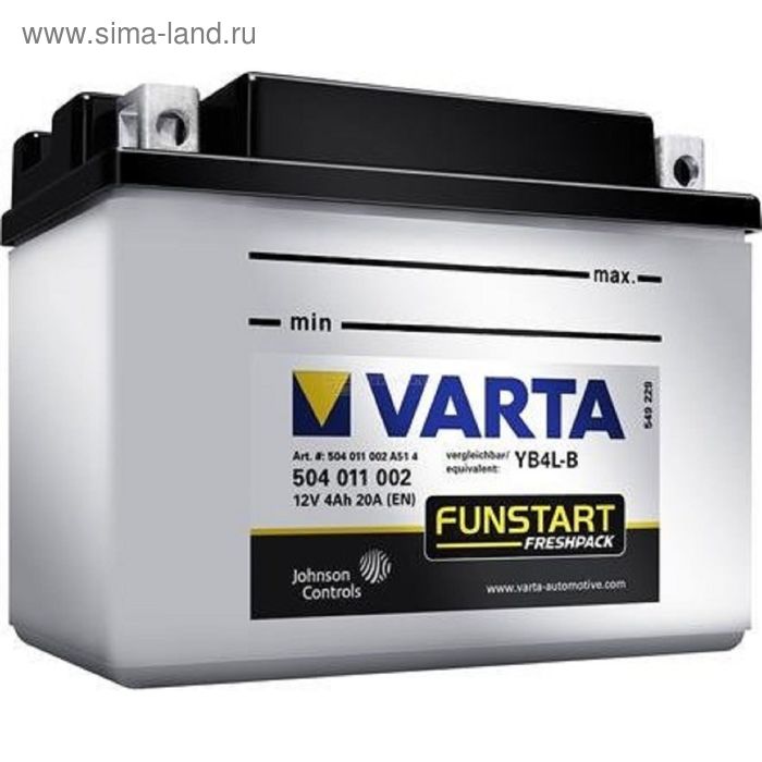 Аккумуляторная батарея Varta 4 Ач Moto 504 011 002 (YB4L-B) - Фото 1
