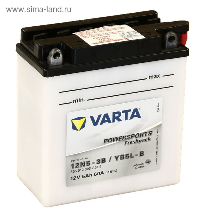 Аккумуляторная батарея Varta 5 Ач Moto 505 012 003 (12N5-3B/YB5L-B) - Фото 1