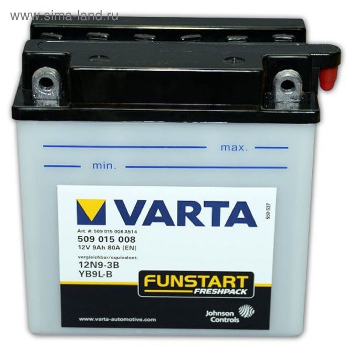 Аккумуляторная батарея Varta 9 Ач Moto 509 015 008 (12N9-3B/YB9L-B) - Фото 1