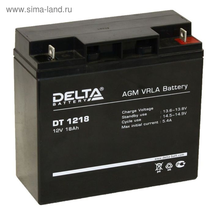 Аккумуляторная батарея Delta 18 Ач 12 Вольт DT1218 - Фото 1