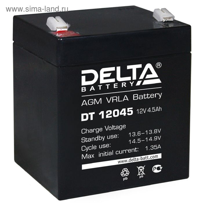 Аккумуляторная батарея Delta 4,5 Ач 12 Вольт DT 12045 - Фото 1