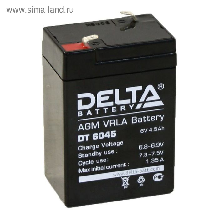 Аккумуляторная батарея Delta 4,5 Ач 6 Вольт DT 6045 - Фото 1