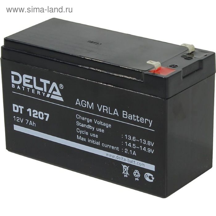 Аккумуляторная батарея Delta 7 Ач 12 Вольт DT 1207 - Фото 1