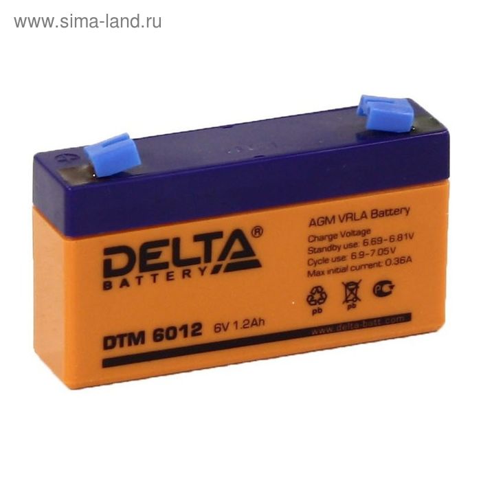 Аккумуляторная батарея Delta 1,2 Ач 6 Вольт DTM 6012 - Фото 1
