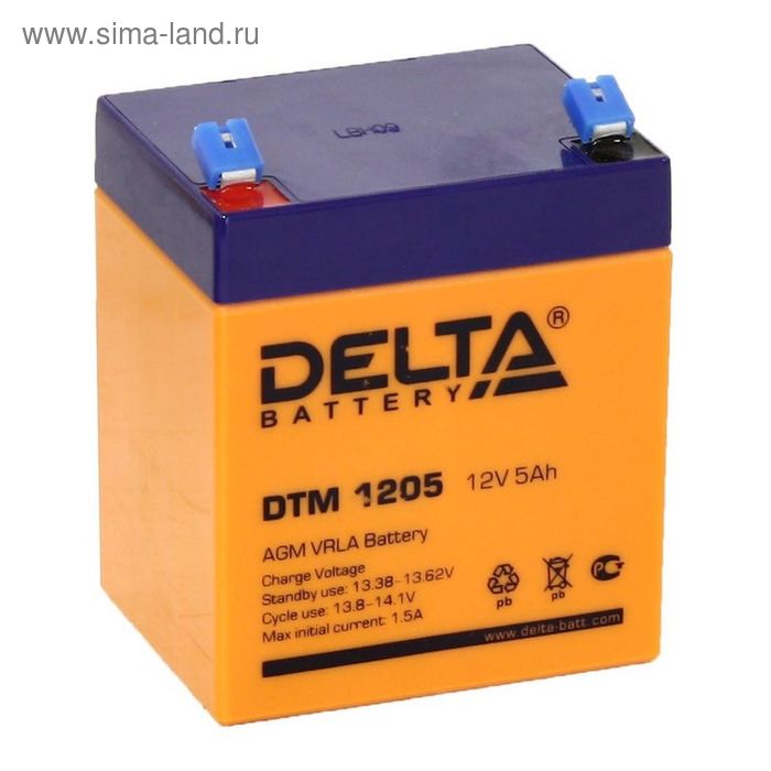 Аккумуляторная батарея Delta 5 Ач 12 Вольт DTM 1205 - Фото 1