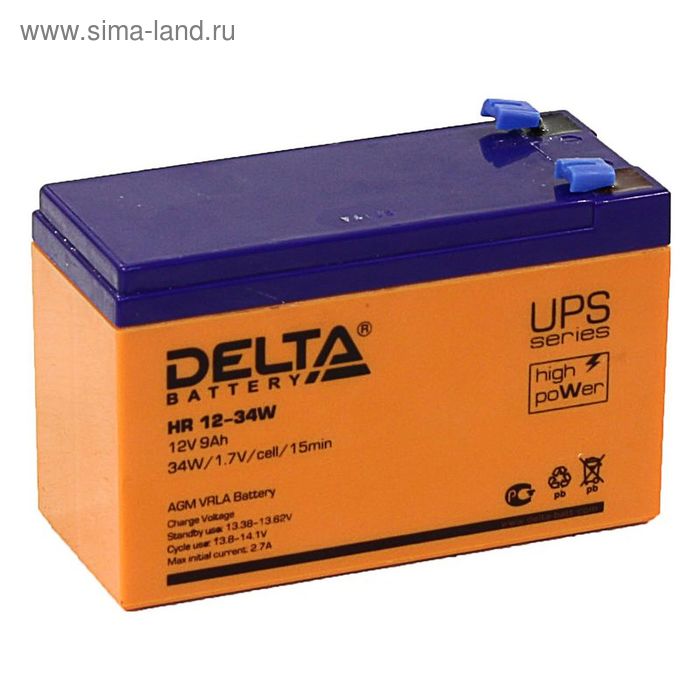 Аккумуляторная батарея Delta 9 Ач 12 Вольт HR 12-34W - Фото 1