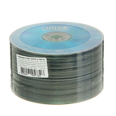 Диск CD-R Mirex Standard, 48x, 700 Мб, спайка, 50 шт