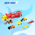 Грузовик - автовоз инерционный «Спецтехника», с 6 машинками, цвета МИКС - Фото 6