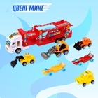 Грузовик - автовоз инерционный «Спецтехника», с 6 машинками, цвета МИКС - Фото 7