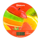 Весы кухонные Sakura SA-6076F, электронные, до 8 кг, рисунок "Фрукты" - Фото 5