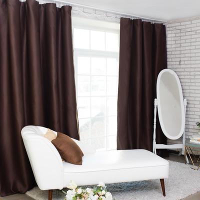 Штора блэкаут портьерная «Этель», 135×250 см, шоколадная