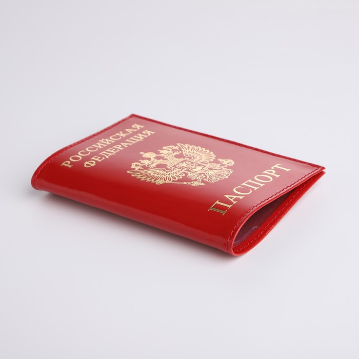 Обложка для паспорта, тиснение, цвет красный глянцевый - фото 1918684835