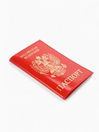 Обложка для паспорта, натуральная кожа, глянцевая, тиснение фольгой, красная - Фото 5