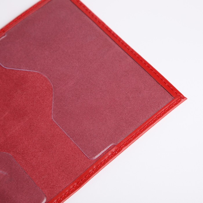 Обложка для паспорта, тиснение, цвет красный глянцевый - фото 1918684838