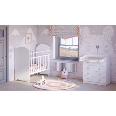 Комод пеленальный детский 804 «Фея 1780», 80×47×93 см, 5 ящиков, белый