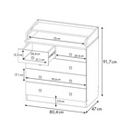 Комод пеленальный детский 804 «Фея 1780», 80х47х93см., 5 ящиков, цвет белый 1723167 - фото 79059