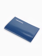 Обложка для паспорта, гладкая натуральная кожа, тиснение фольгой, синяя - Фото 3