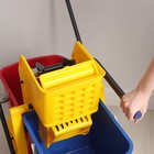 Тележка для уборки с отжимом и ведром, двухведерная, 46 л, на колёсах - Фото 6