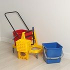 Тележка для уборки с отжимом и ведром, двухведерная, 46 л, на колёсах - Фото 10