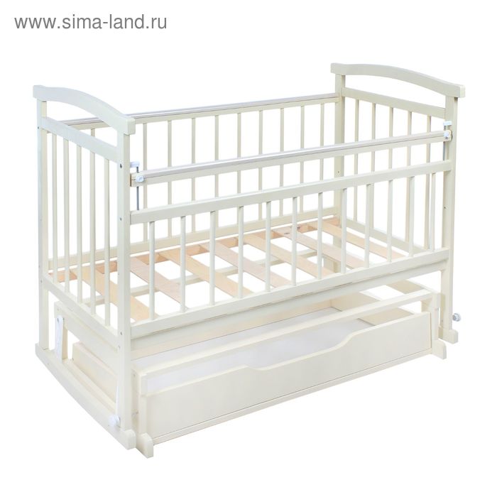 Детская кроватка «Алёнка-3» на маятнике или качалке, с ящиком, цвет ваниль - Фото 1