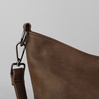 Сумка женская, отдел на молнии, 2 наружных кармана, длинный ремень, цвет коричневый - Фото 4