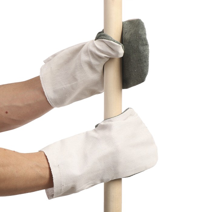 Рукавицы, двунитка 200 г, миткаль, наладонник брезент 420 г, белые, Greengo - Фото 1