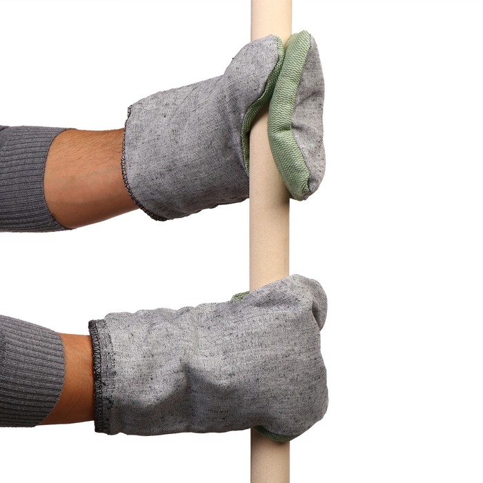 Рукавицы утеплённые, наладонник брезент ОП 420 г, утеплитель ватин, серые - Фото 1