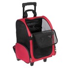Сумка-рюкзак на колесах  для животных с выдвижной ручкой, 38 х 29 х 47 см, красная - Фото 3
